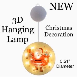 💥5/$15 🎄 3D Christmas Decorative Window Hanging Lamp Santa Claus 🎅